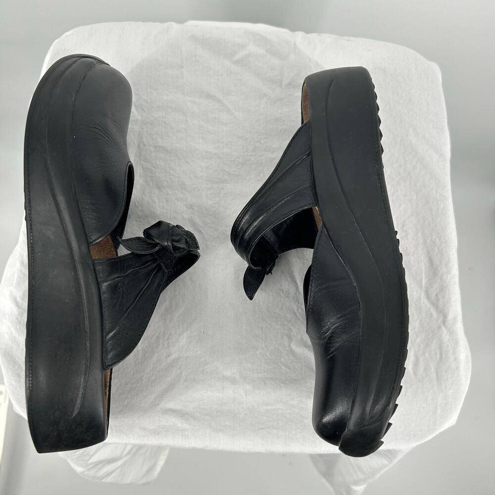 Women's Black Leather Birkenstock Tatami Mary Jane Bow Slip On Clogs EU 36 US 5 - Picture 4 of 8